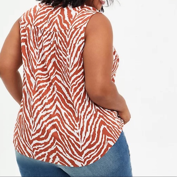 Harper Brown Zebra Textured Stretch Rayon Tank - Picture 5 of 6